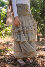 Ruffle Chiffon Skirt - Sage