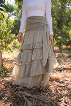 Ruffle Chiffon Skirt - Sage