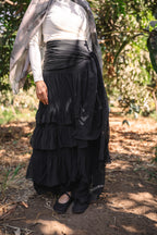Ruffle Chiffon Skirt - Black