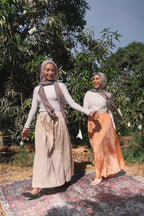 Ease Crushed Satin Skirt - Orange