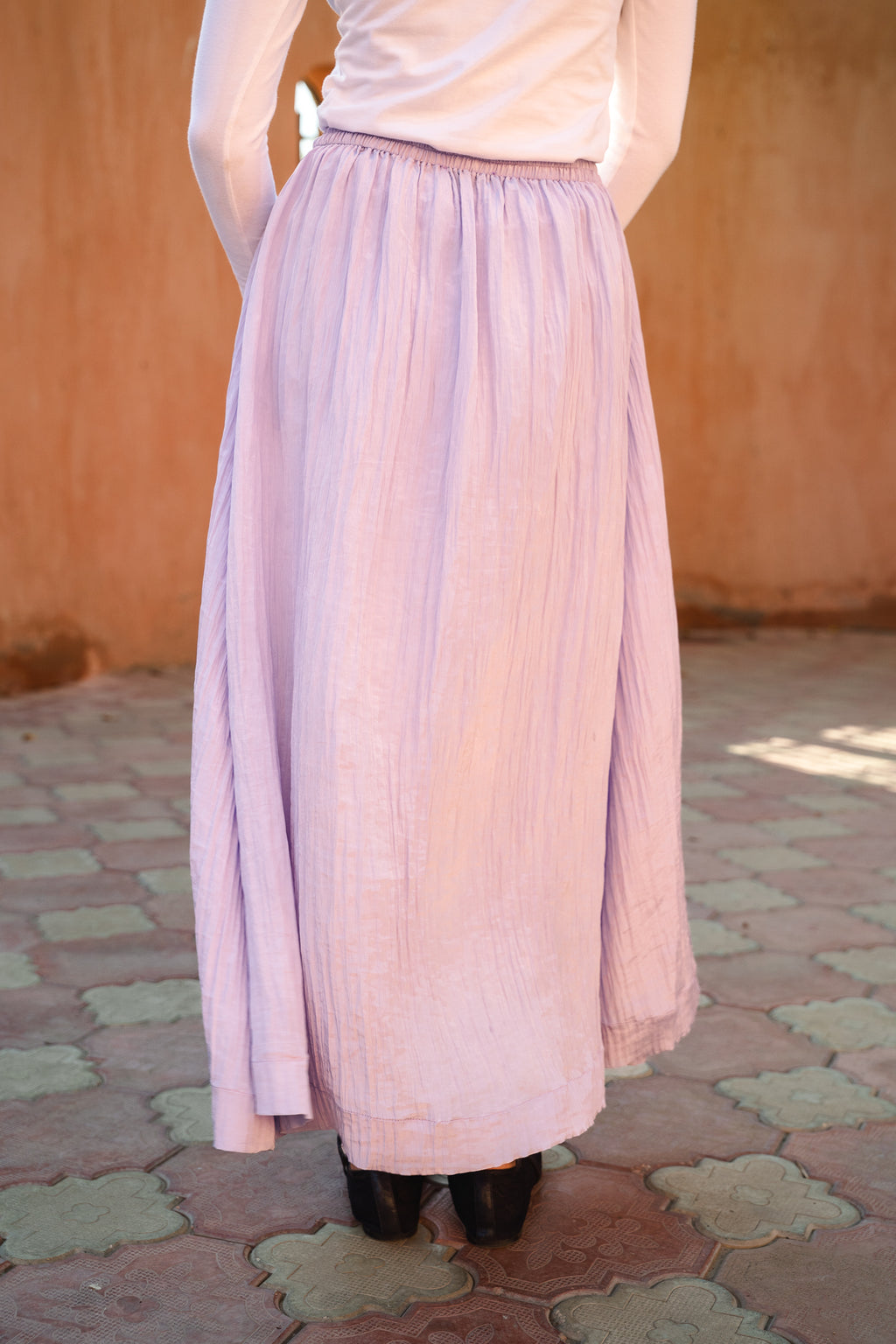 Ease Crushed Satin Skirt - Lilac