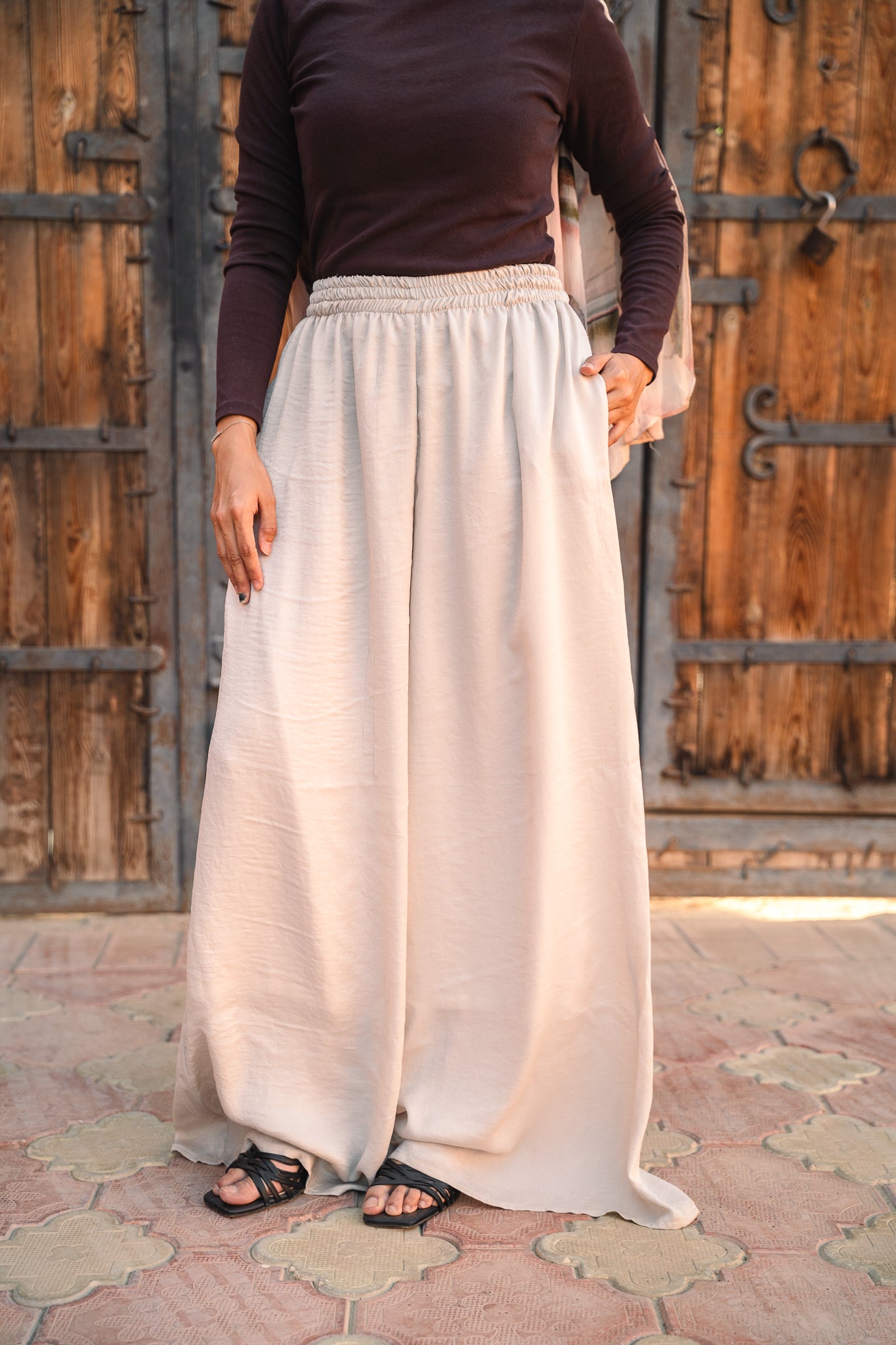 Sway Satin Pants - Cream