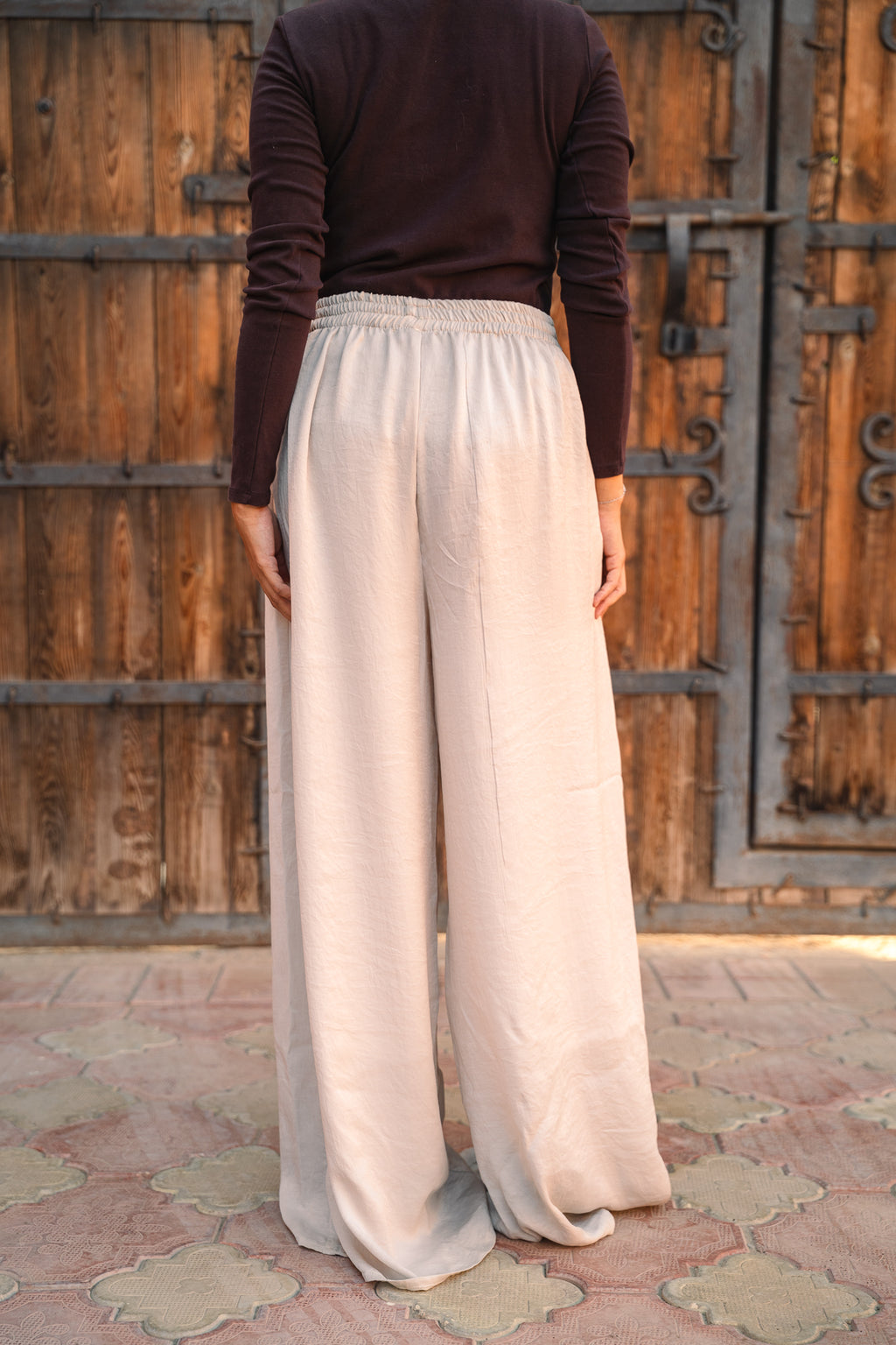 Sway Satin Pants - Cream