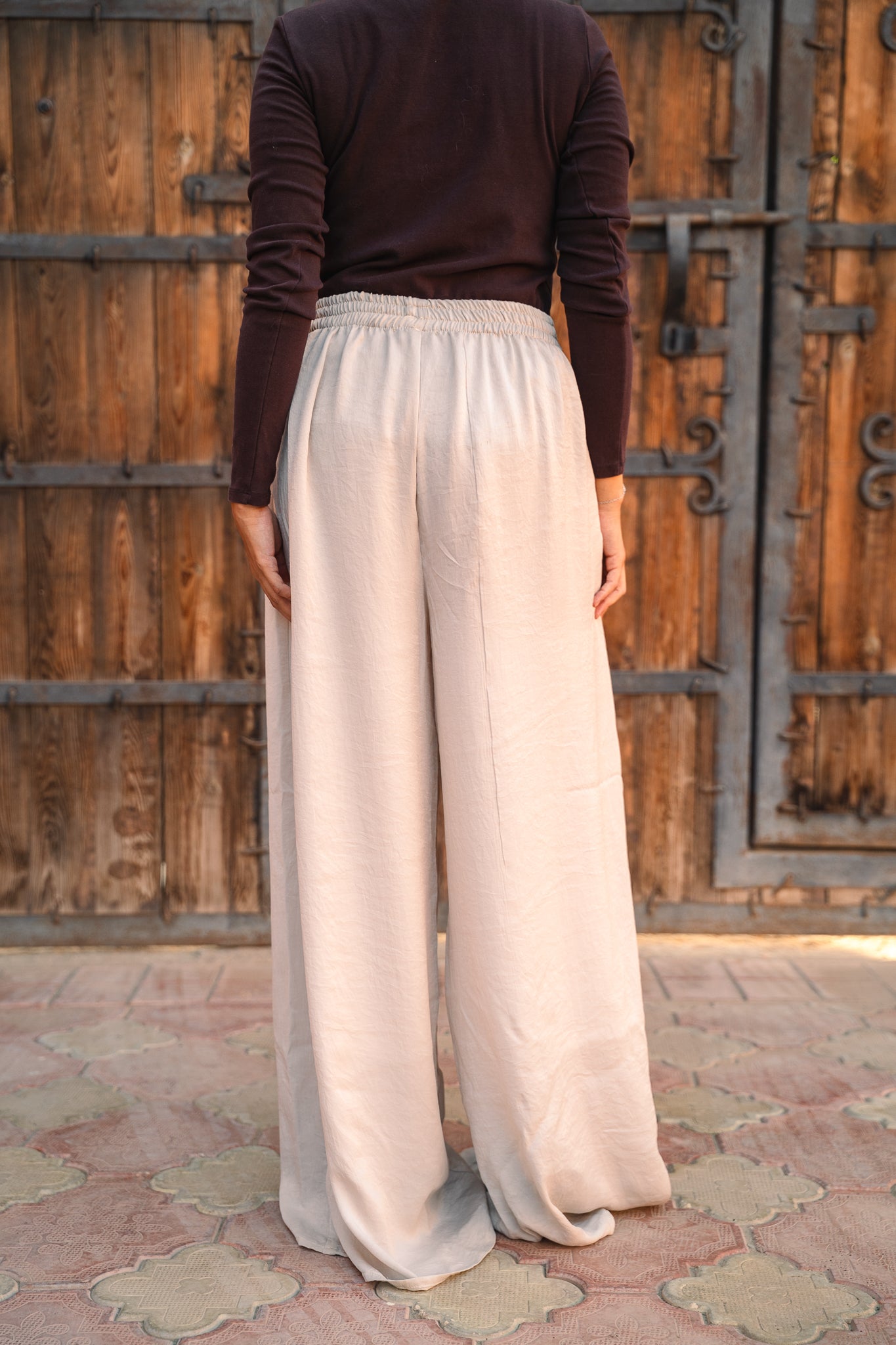 Sway Satin Pants - Cream