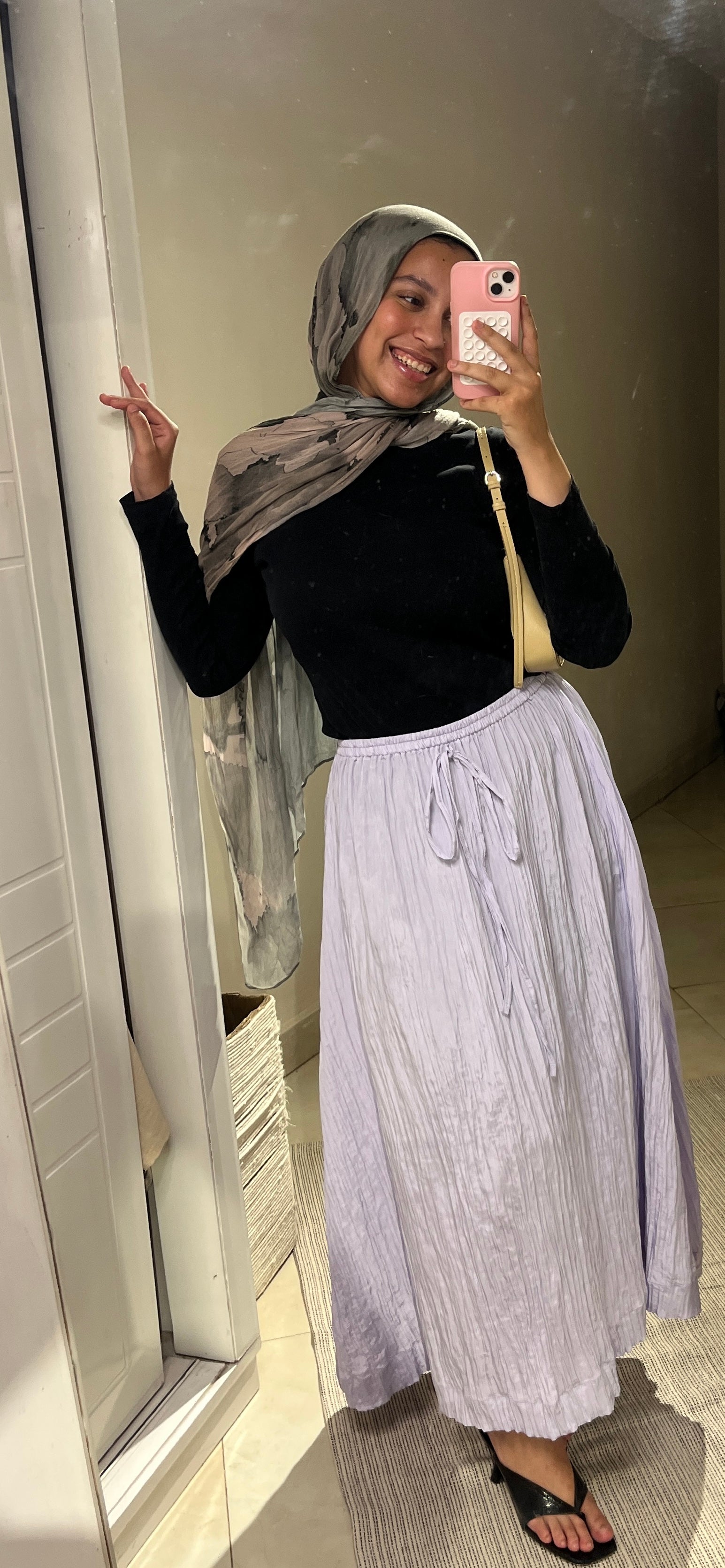Ease Crushed Satin Skirt - Lilac