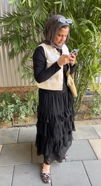 Ruffle Chiffon Skirt - Black