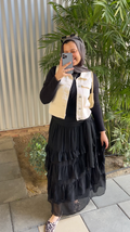 Ruffle Chiffon Skirt - Black