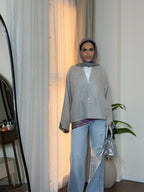Breathable Linen Blouse — Light Grey